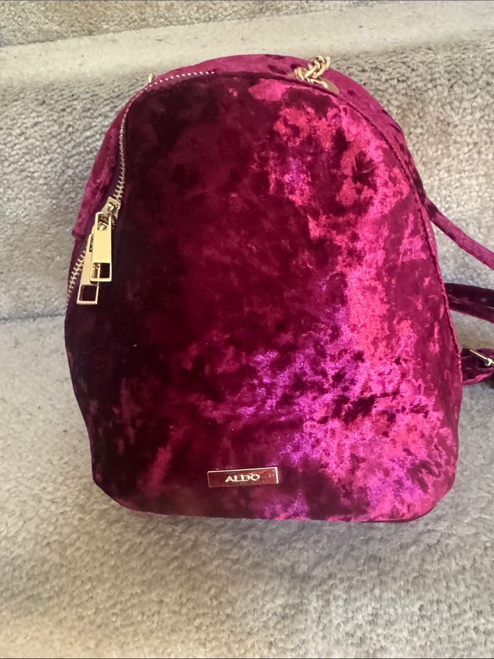 ALDO Velvet Mini Backpack in Pink NWT